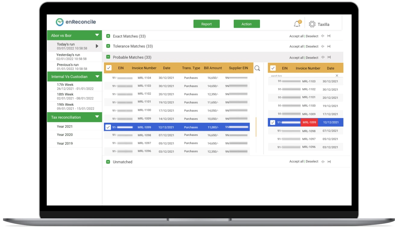  Best reonciliation software to match records with multi level matching for financial reconciliation, tax reconciliation.